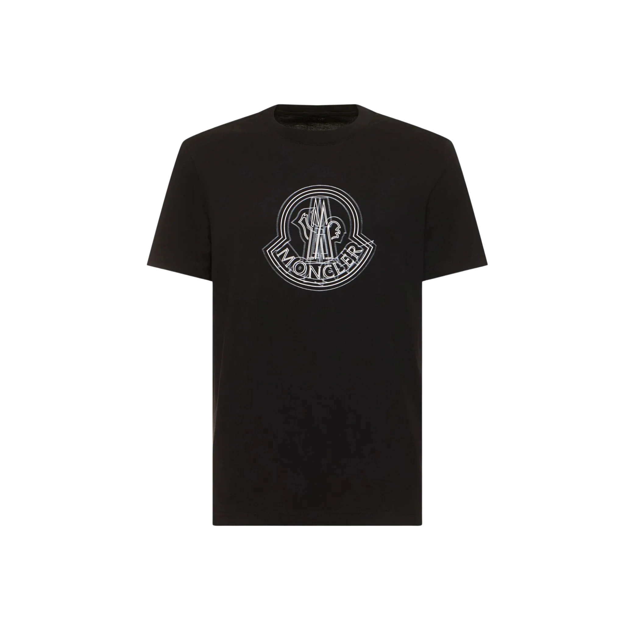 Moncler Logo White Cotton T-shirt Black