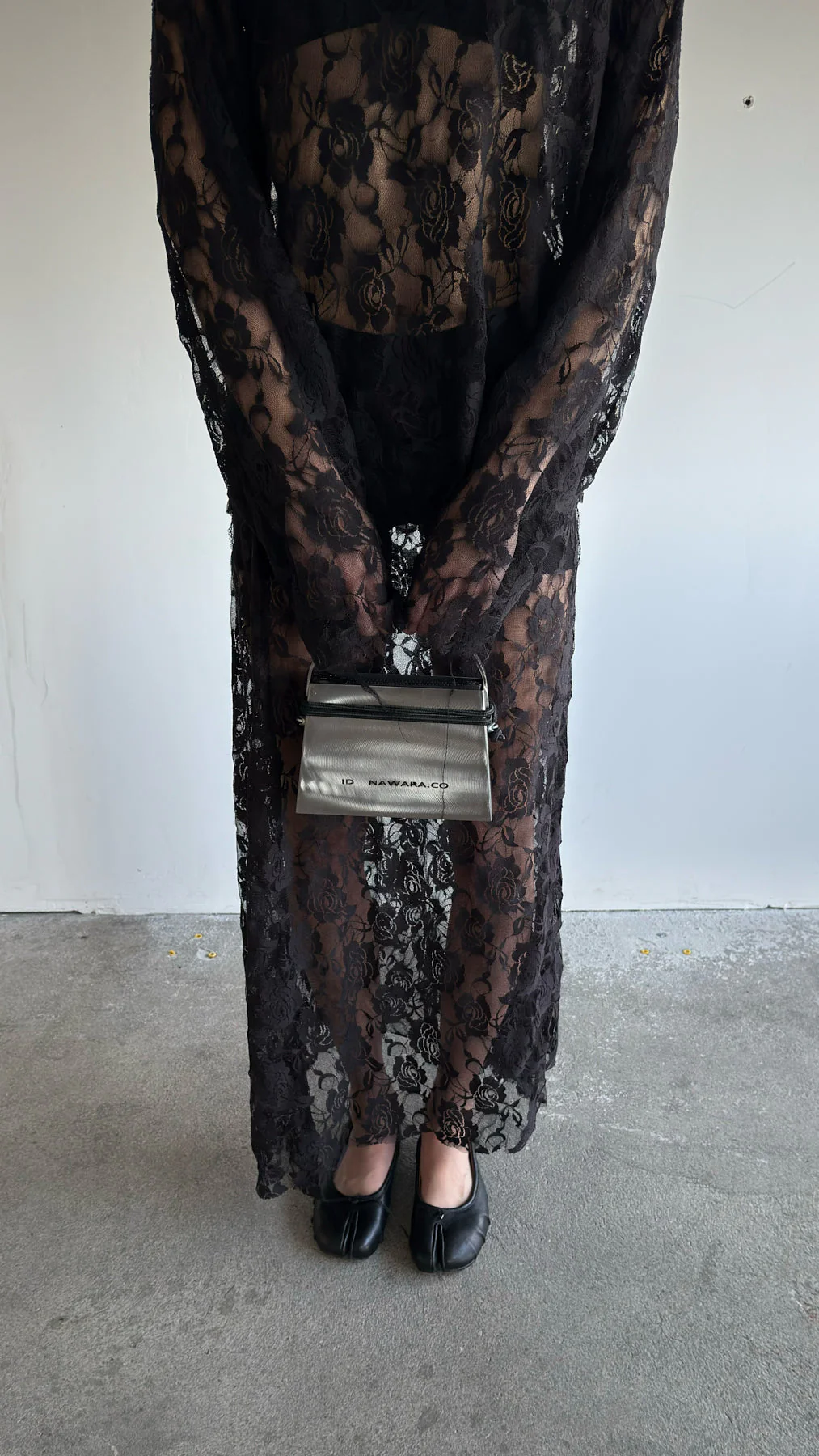 Nawara Rose Mesh Skirt Black - Image 2