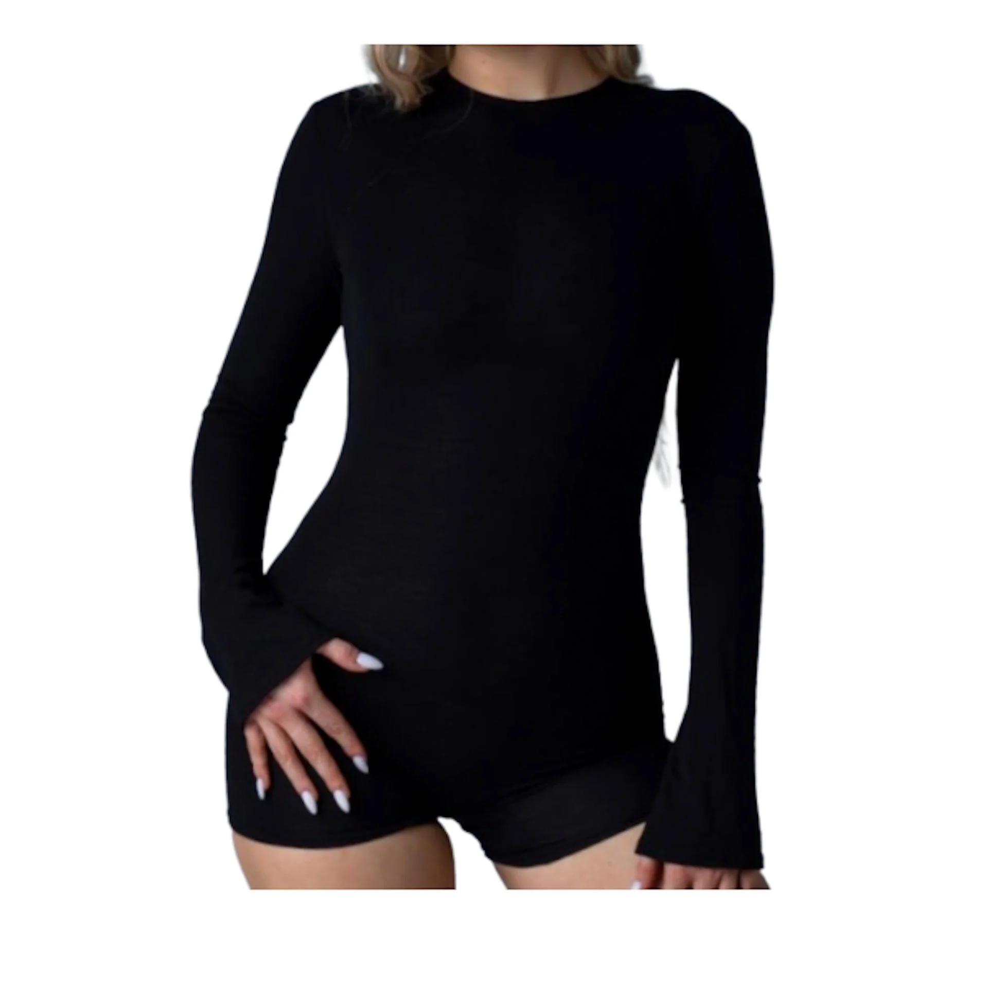 MISI Jumpsuit with Flared Sleeves Black