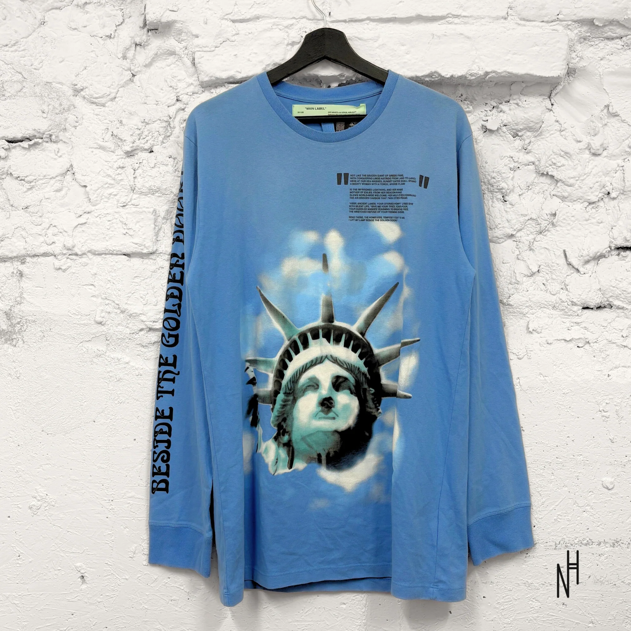 Off White Longsleeve Statue Of Liberty Blue