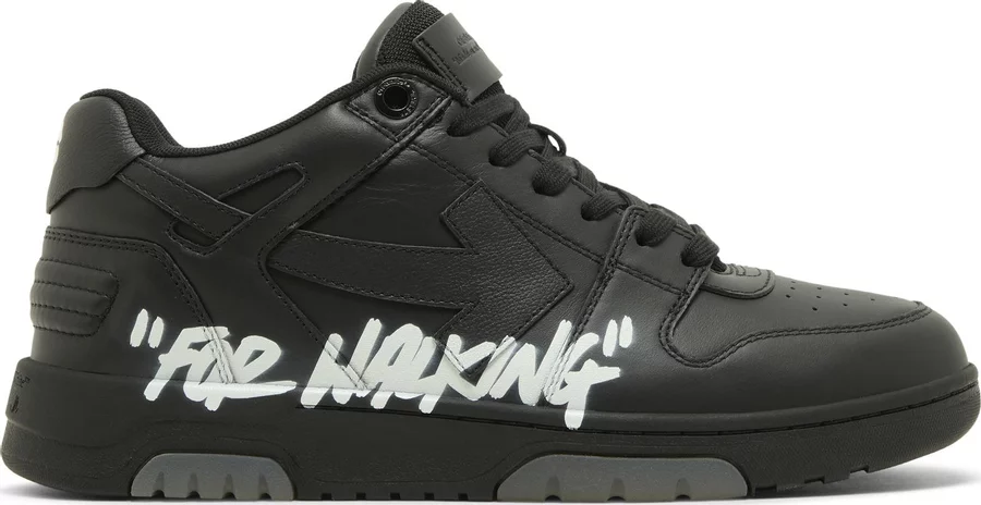 OFF-WHITE Out Of Office OOO "For Walking" Low Tops Black White (SS22)