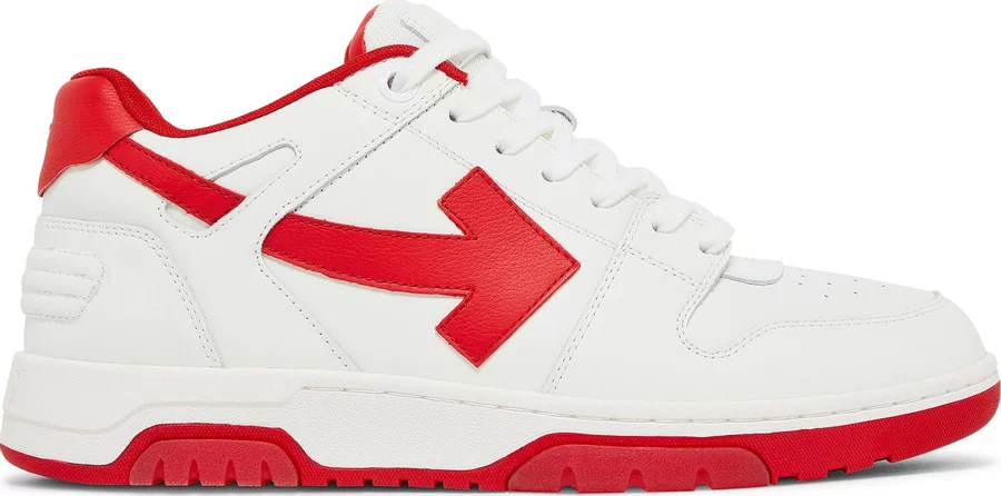 OFF-WHITE Out Of Office "OOO" Low Tops White Red