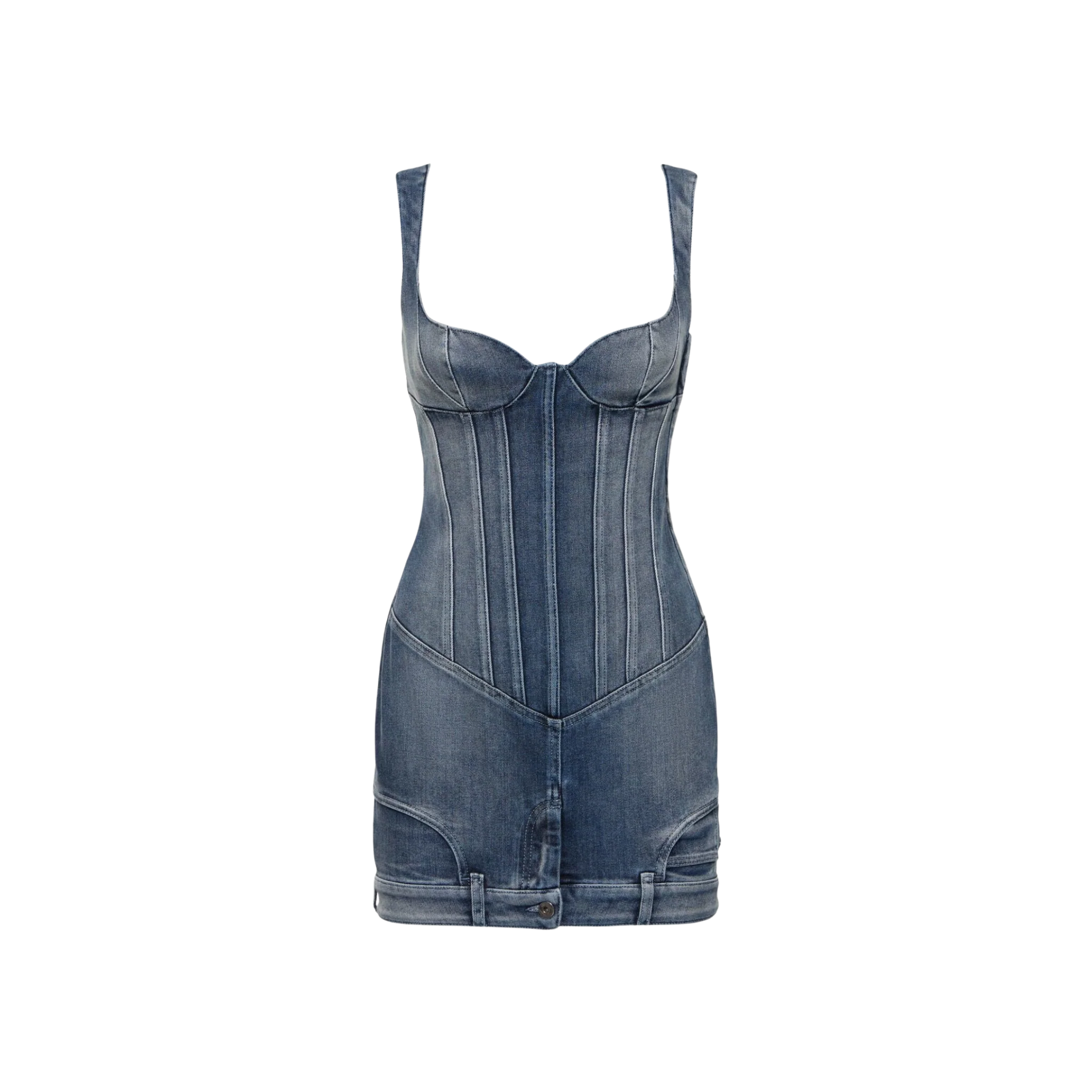 Off-White Upside Down Cotton Bustier Dress
