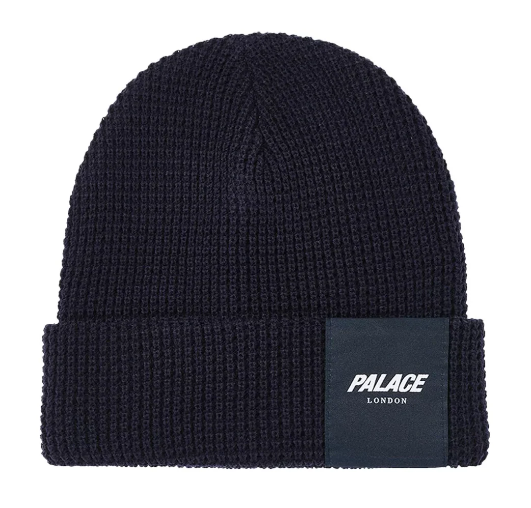 Palace London Waffle Beanie Navy