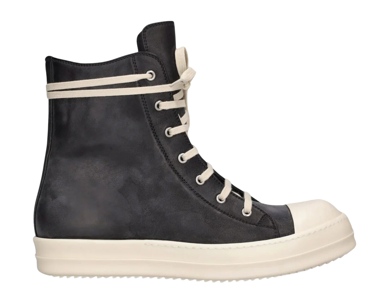 Rick Owens Leather High Top Sneakers