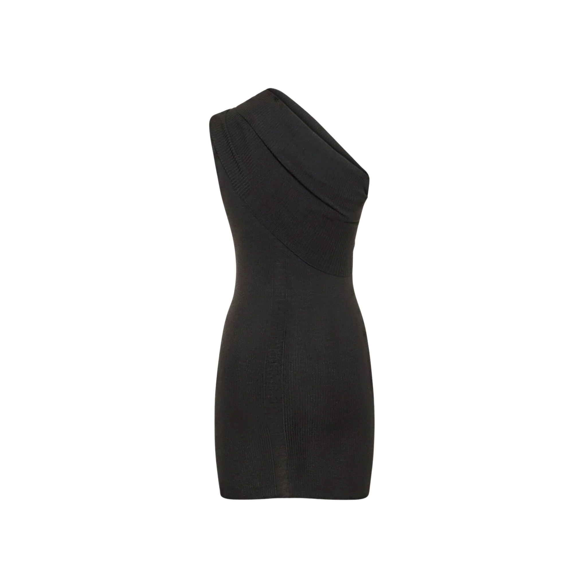 Rick Owens One-shoulder Rib Knit Mini Dress - Image 2