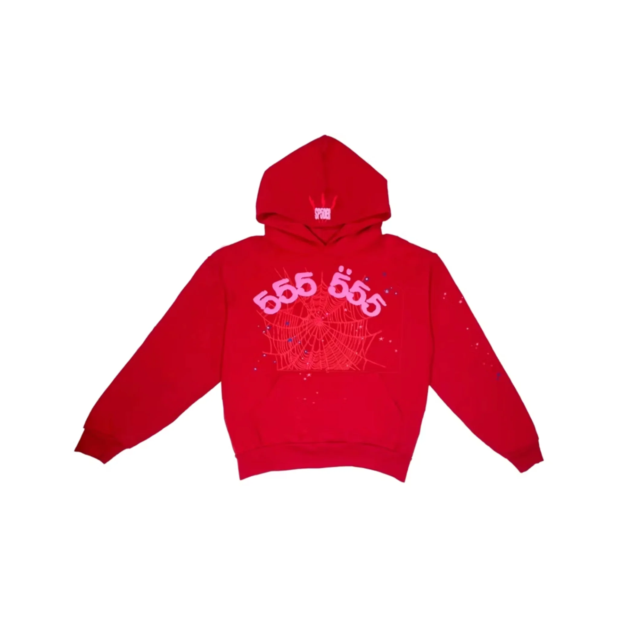 Sp5der Worldwide Red Angel Number 555 Hoodie Red