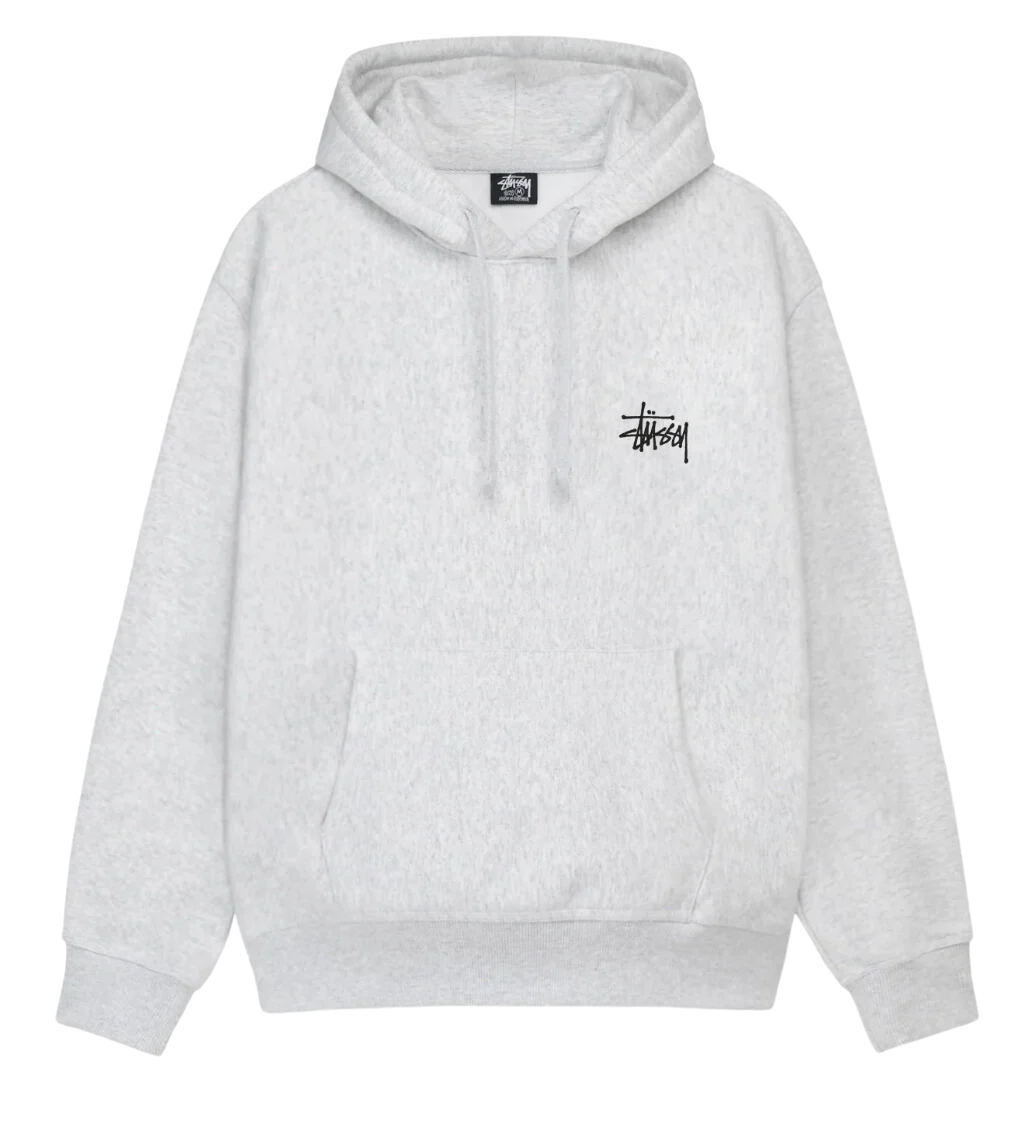 STÜSSY Basic Hood Ash Heather