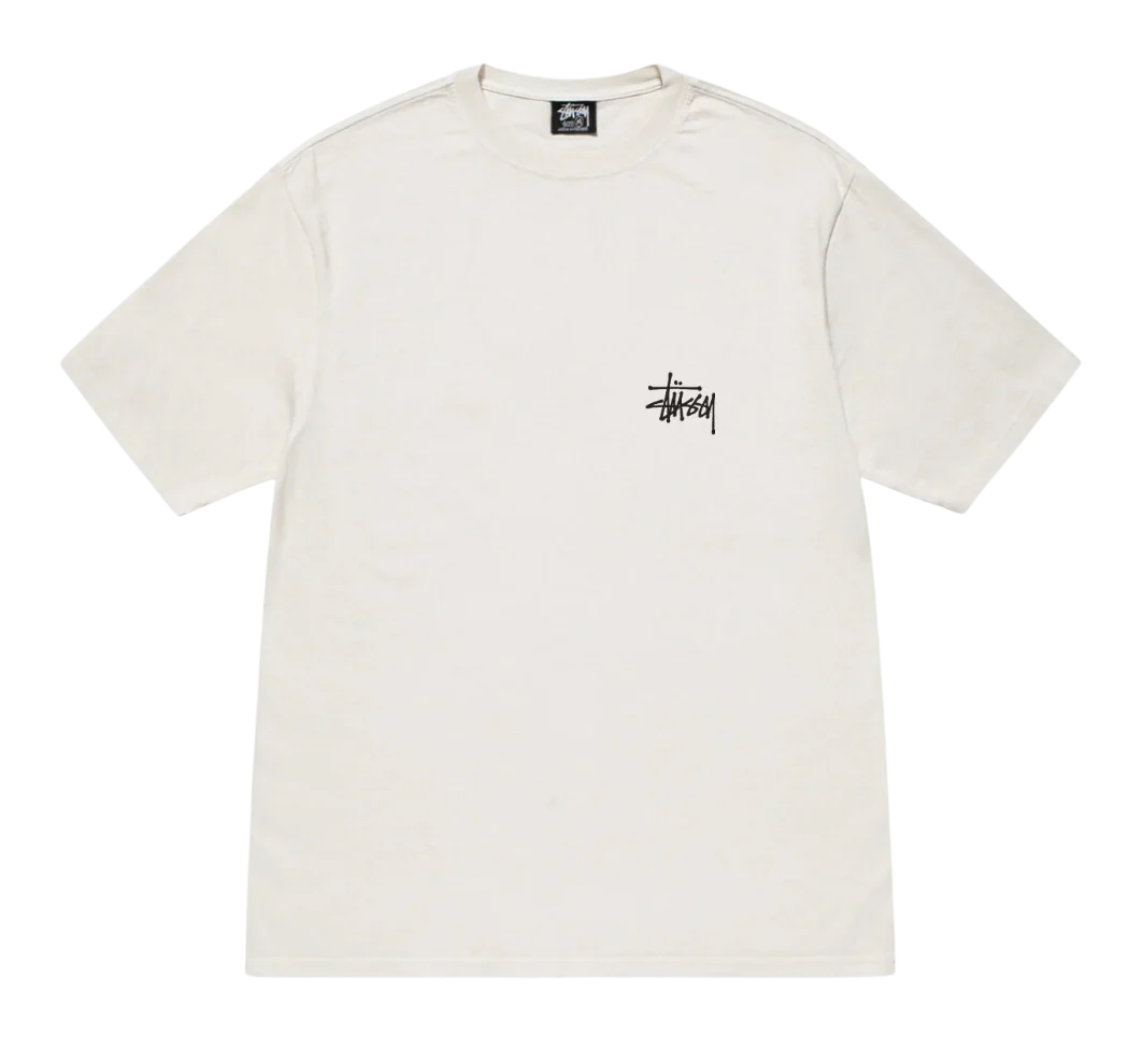STÜSSY BASIC STÜSSY TEE PIGMENT DYED White