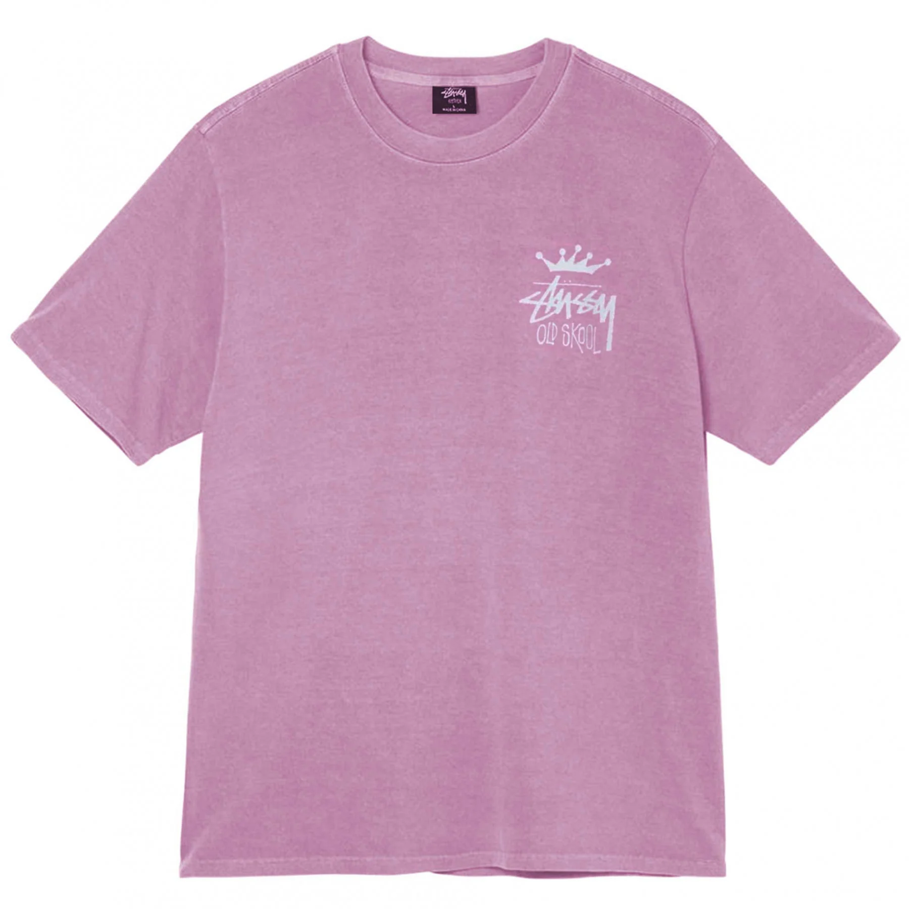 STUSSY OLD SKOOL SS TEE PIGMENT DYED ORCHID