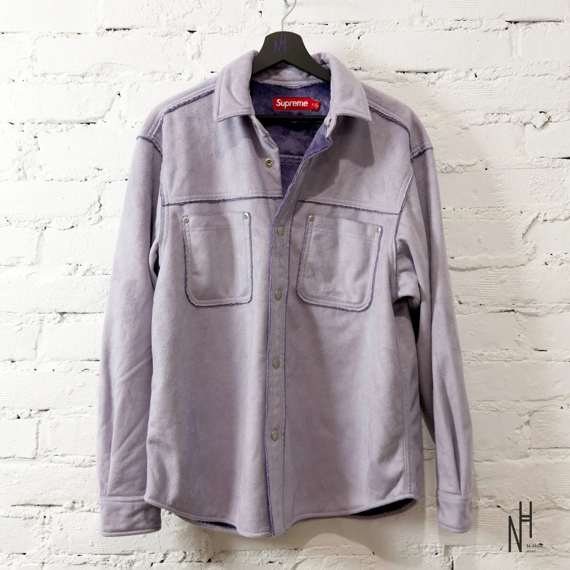 Supreme Faux Suede Snap Shirt / Lilac