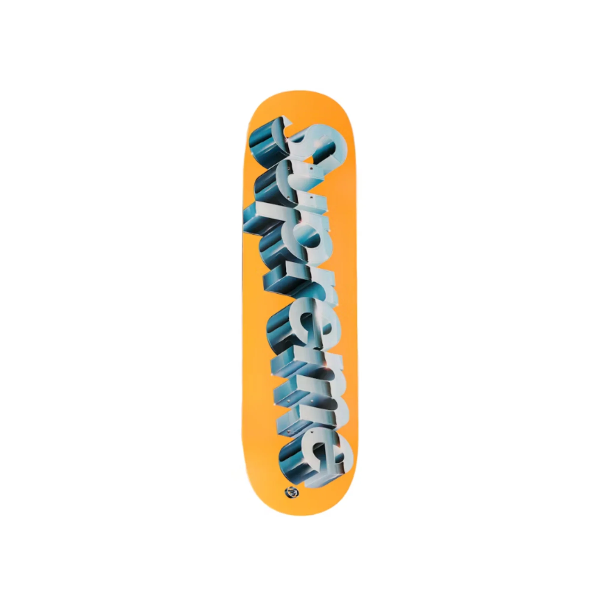 Supreme Chrome Logo Skateboard Deck Orange