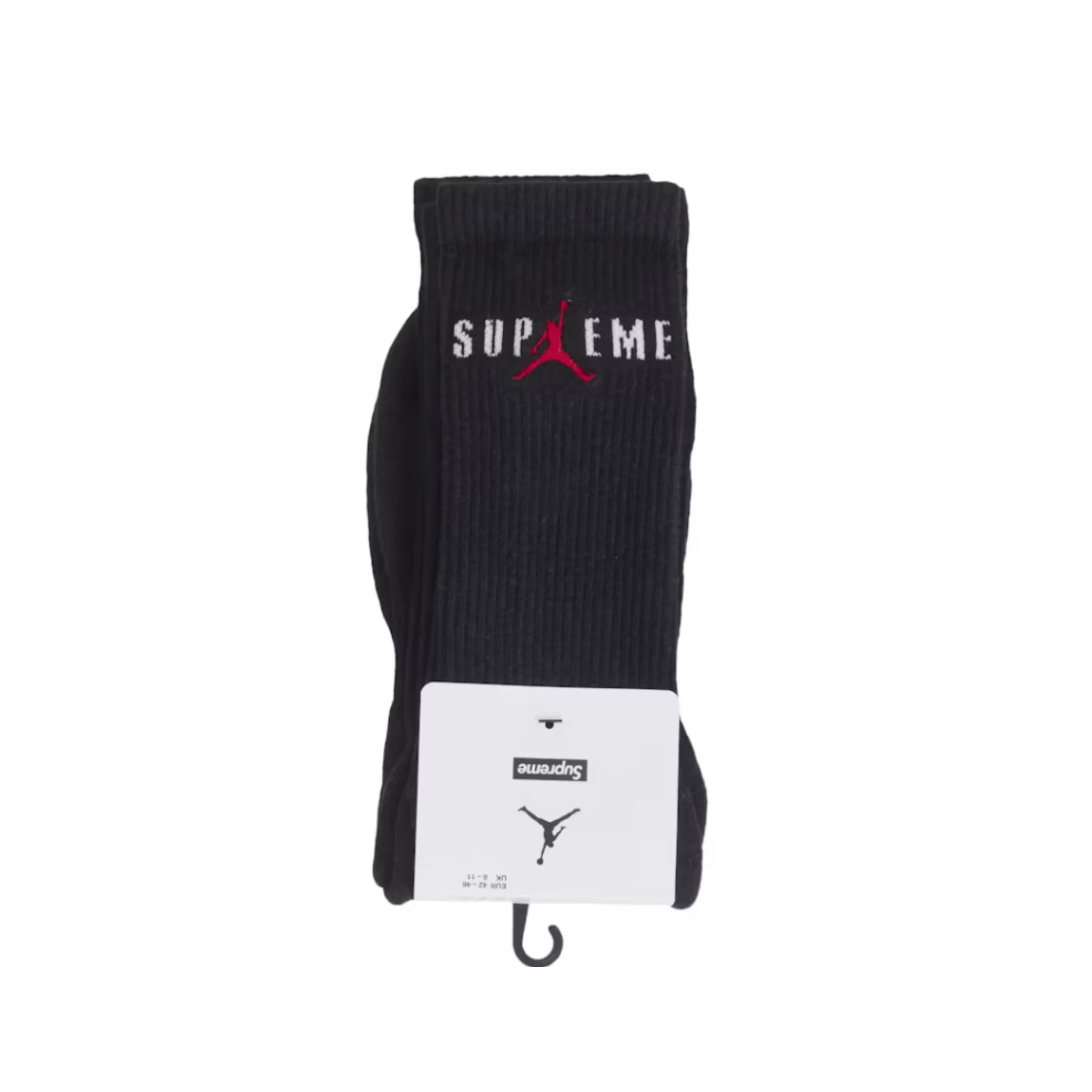 Supreme Jordan Crew Socks Black 2 Pack