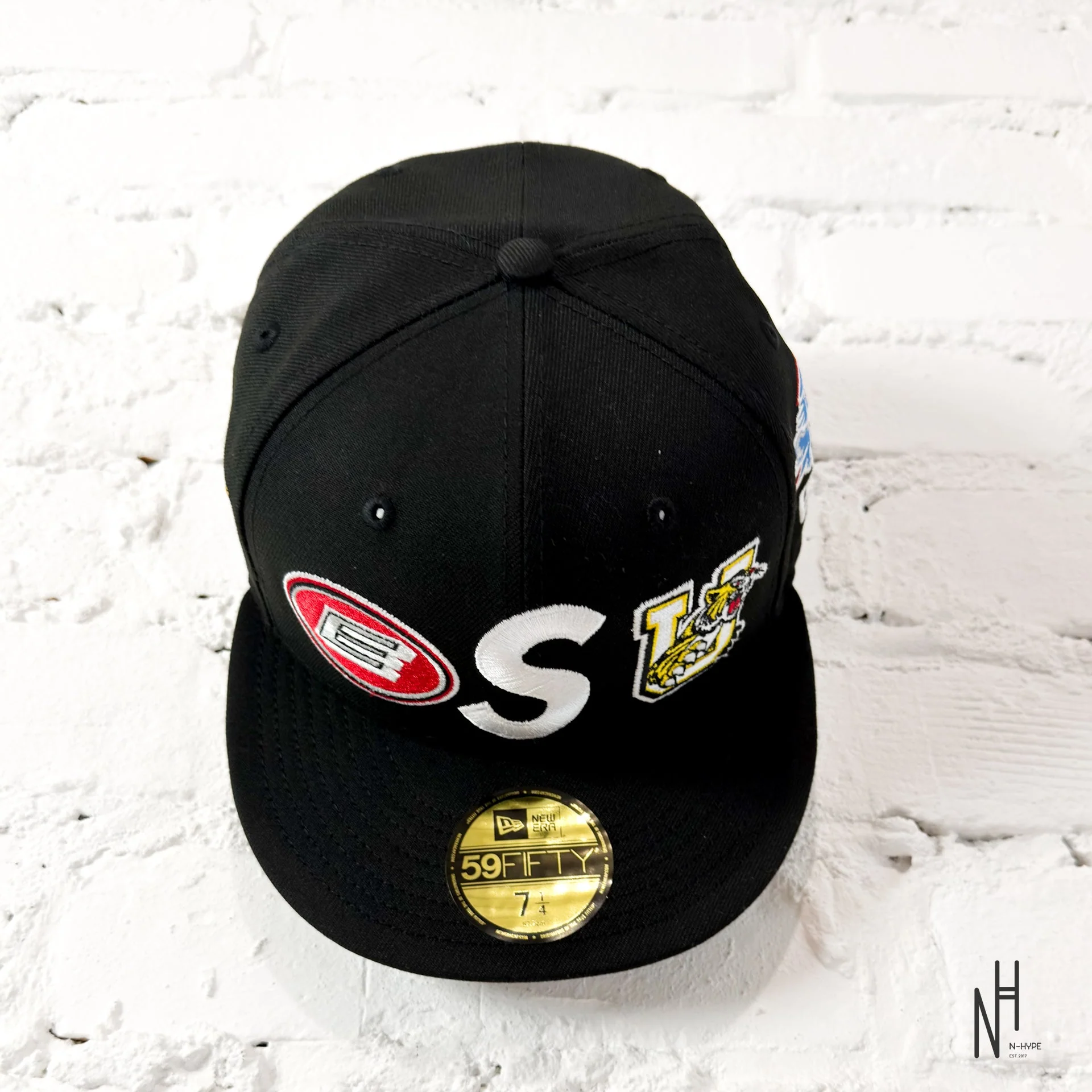 Supreme Mascots S Logo New Era 59Fifty Fitted Cap Black