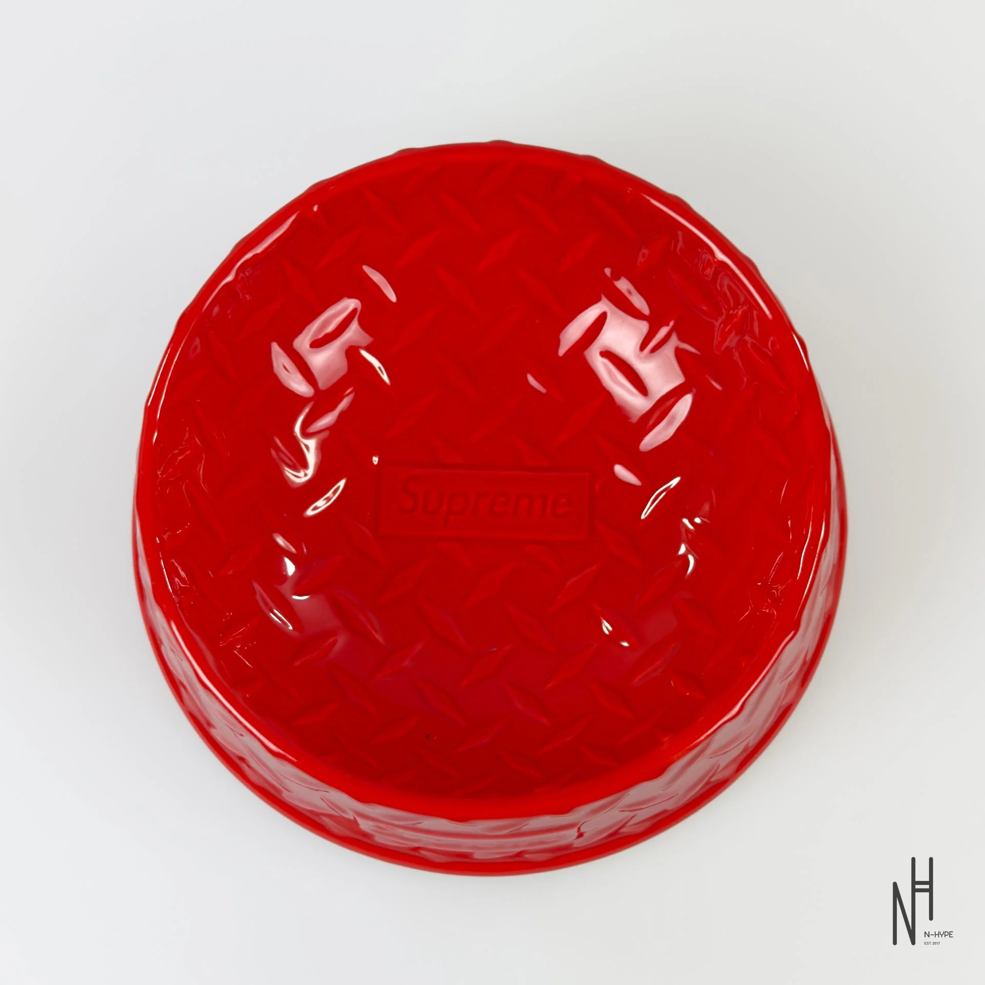 Supreme New Diamond Plate Dog Bowl / Red - Image 2