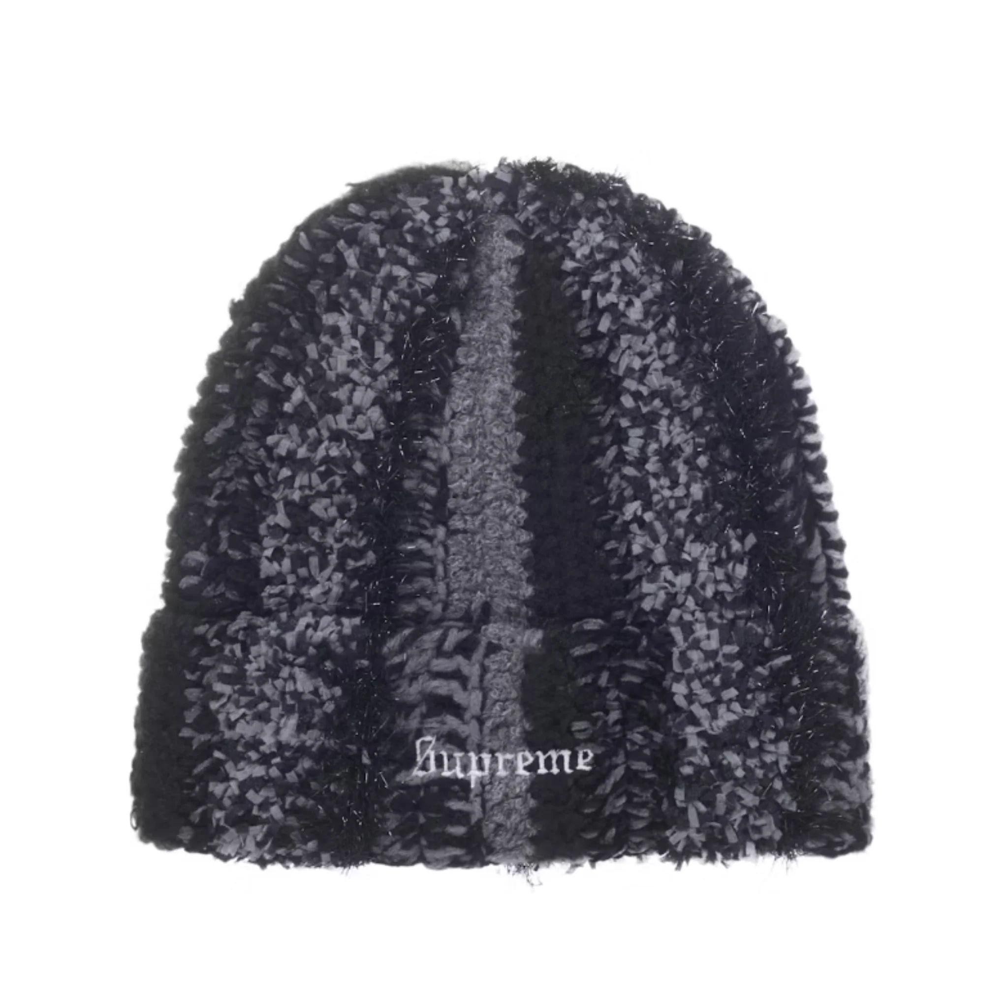 Supreme Tinsel Stripe Beanie Black