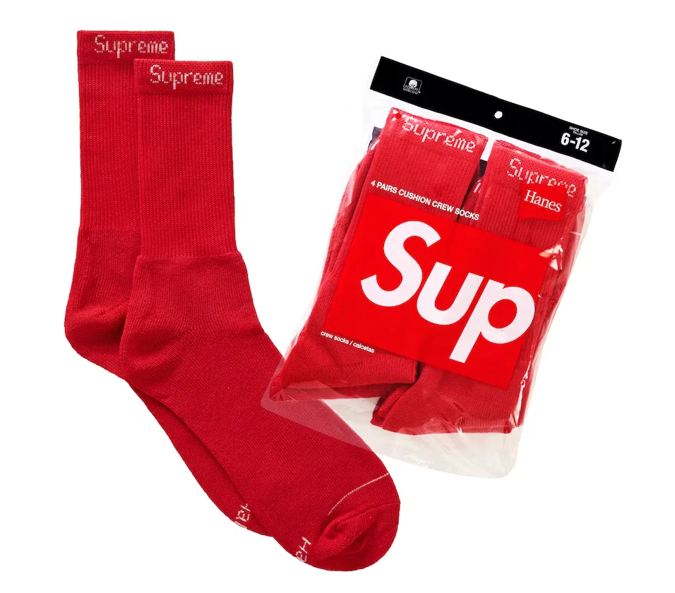 Supreme x Hanes Crew Socks 'Red' (Skarpetki)