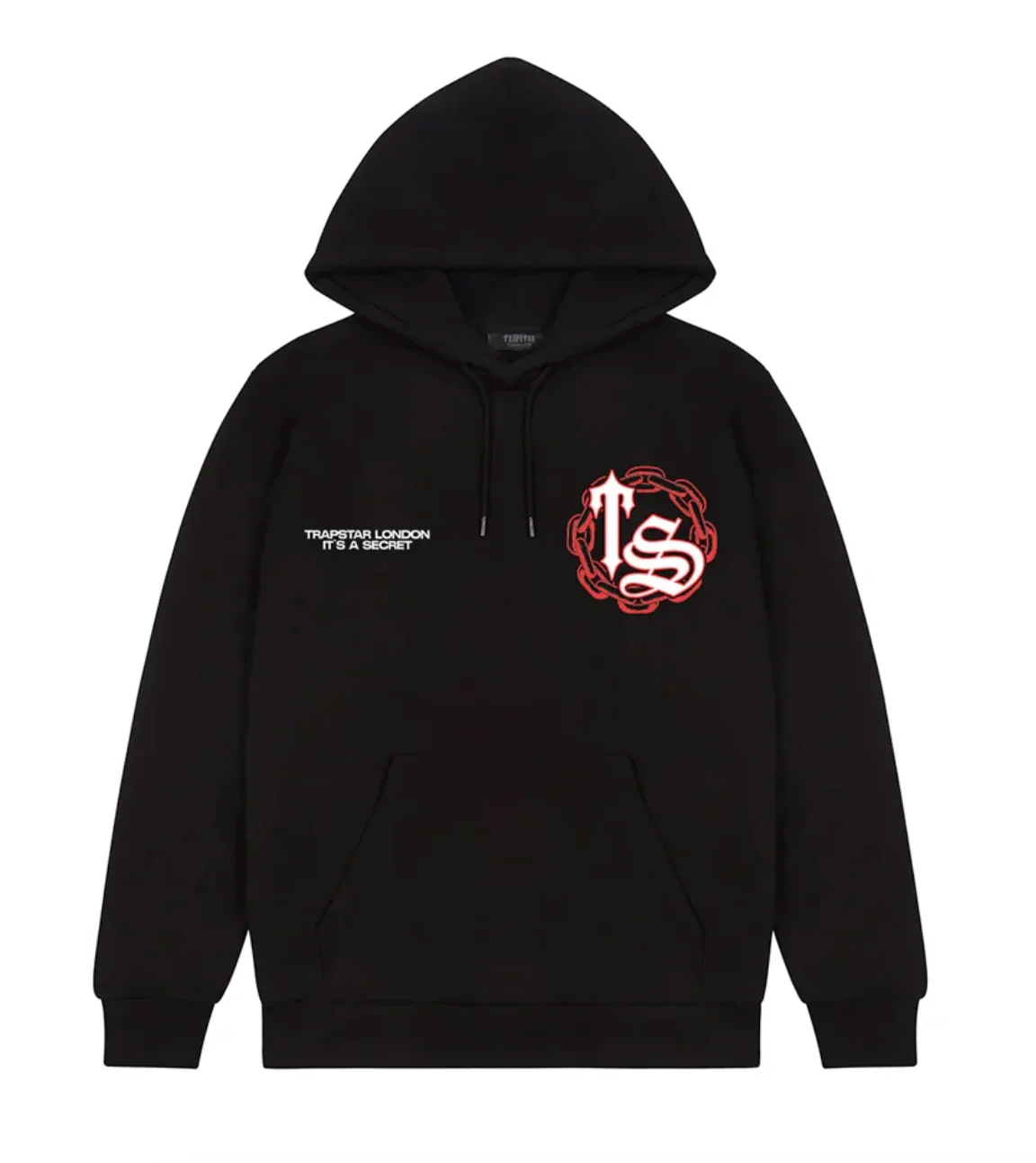 Trapstar Chain Script Hoodie Black Red