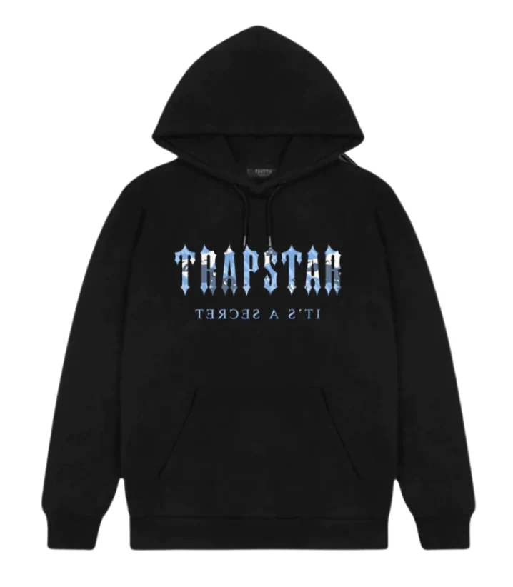 Trapstar Decoded Hoodie Black Blue Camo