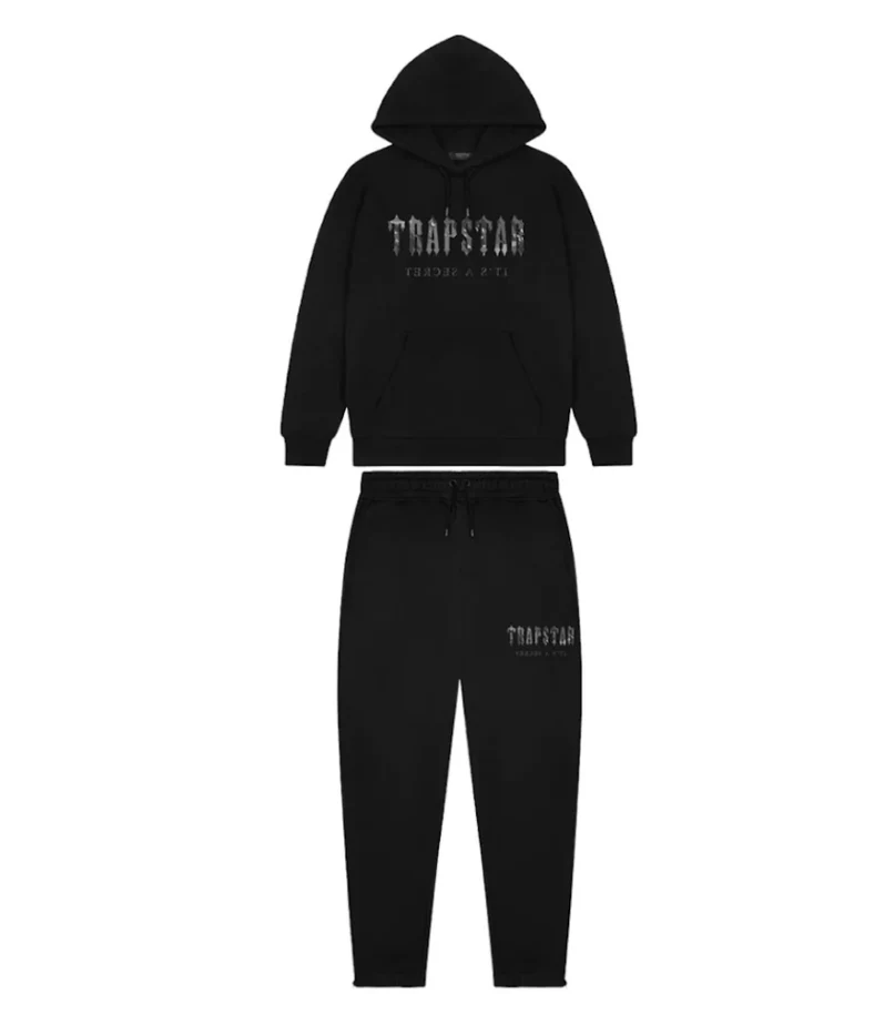 Trapstar Decoded Camo Hooded Tracksuit Blackout