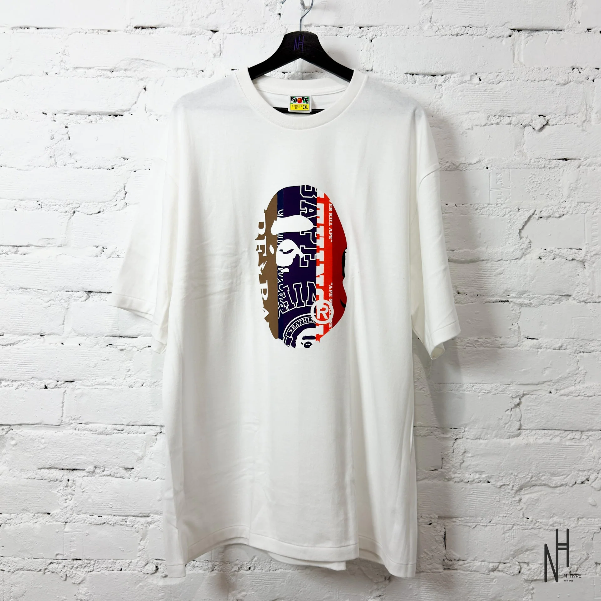 BAPE Fans Scarf Ape Head Tee White