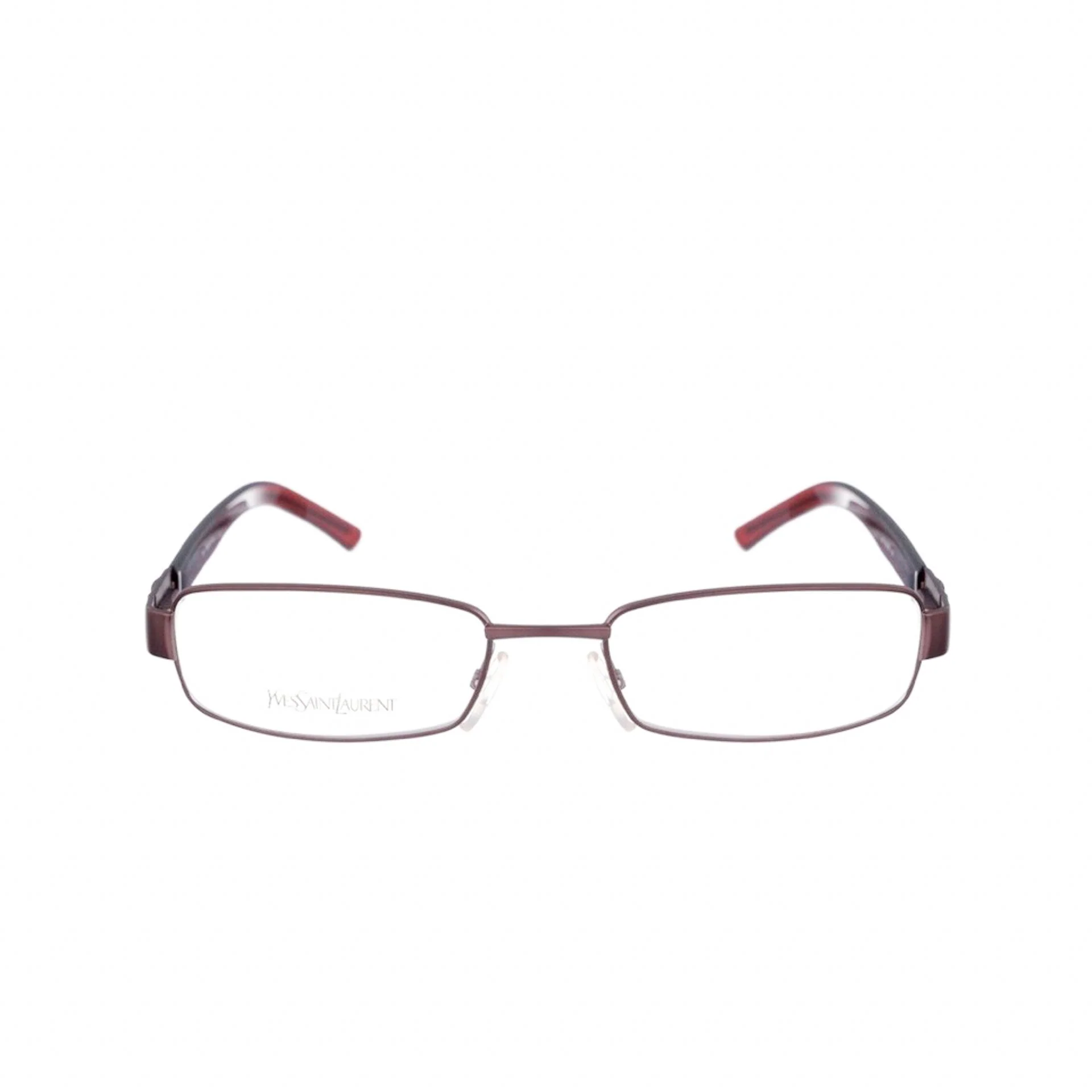 Yves Saint Laurent 00s Burgundy Brown Wire Metallic Glasses