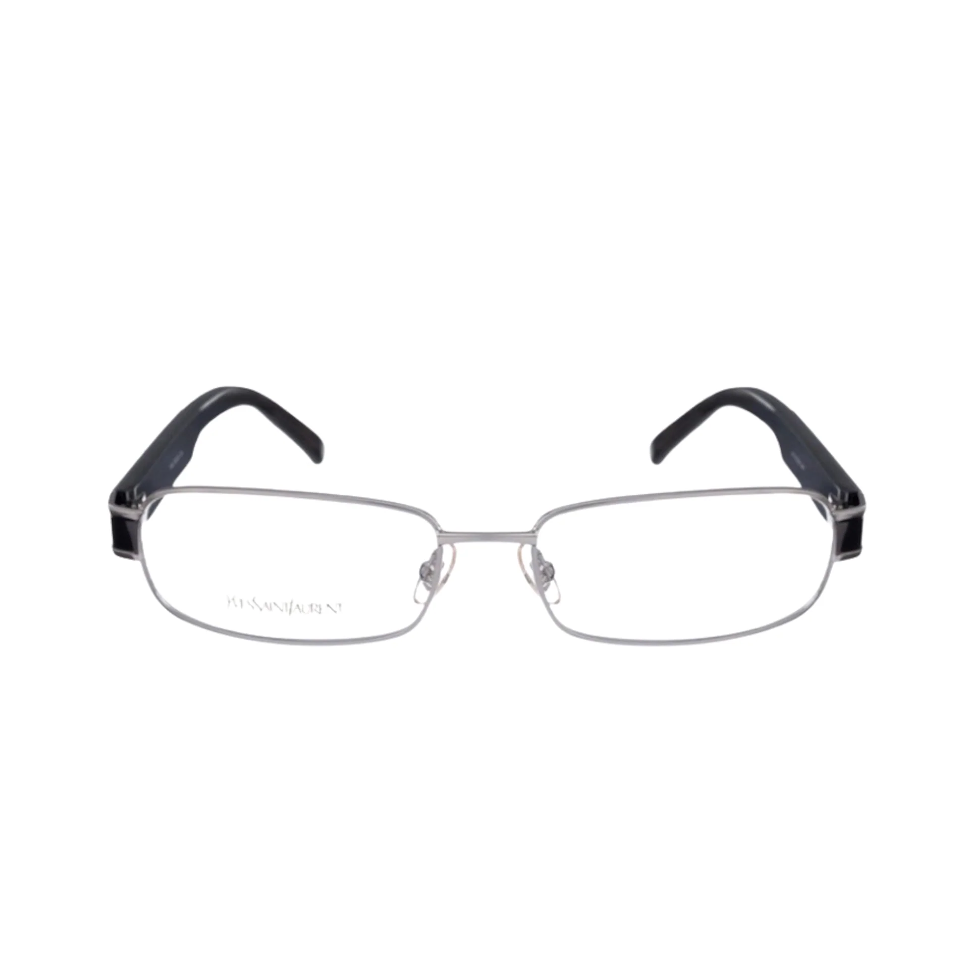 Yves Saint Laurent 90s Black Plastic Glasses & Chrome Elements